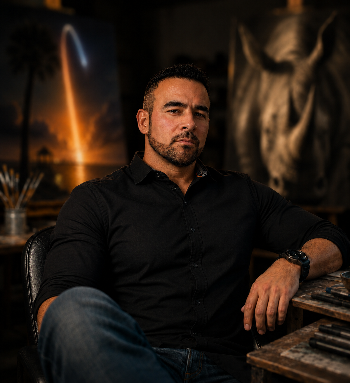 Alejandro Teran in his studio